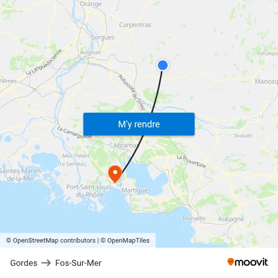 Gordes to Fos-Sur-Mer map