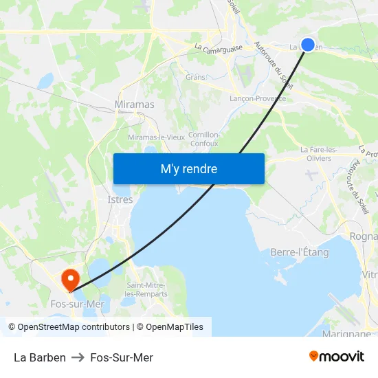 La Barben to Fos-Sur-Mer map