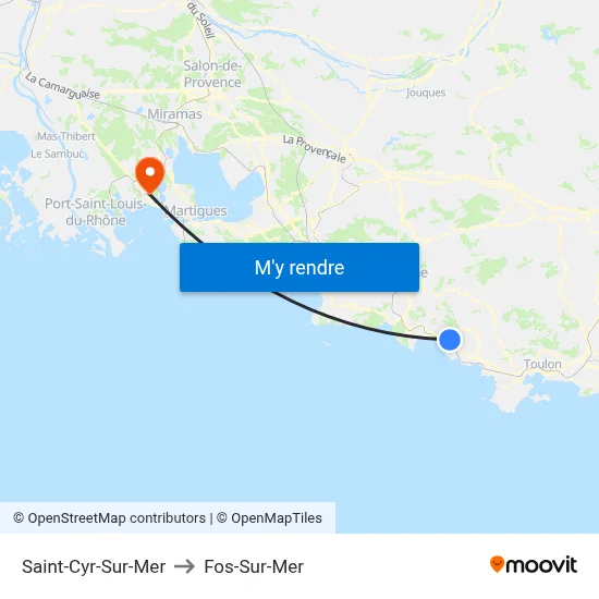 Saint-Cyr-Sur-Mer to Fos-Sur-Mer map