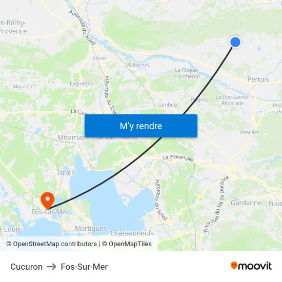Cucuron to Fos-Sur-Mer map