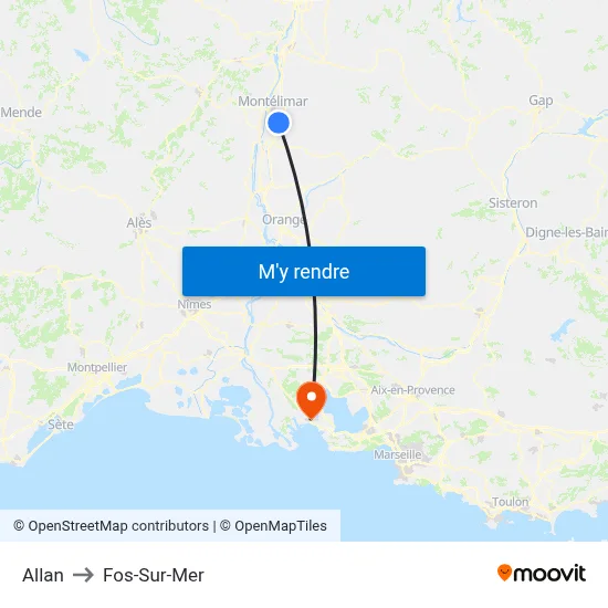Allan to Fos-Sur-Mer map