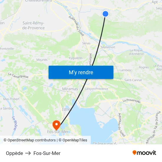 Oppède to Fos-Sur-Mer map