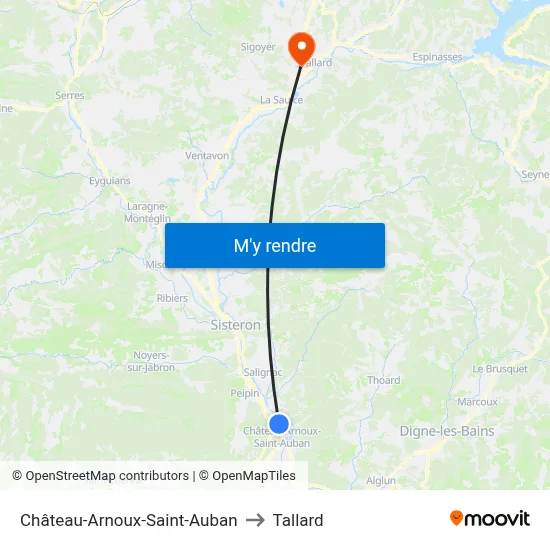 Château-Arnoux-Saint-Auban to Tallard map