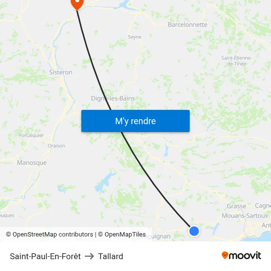 Saint-Paul-En-Forêt to Tallard map