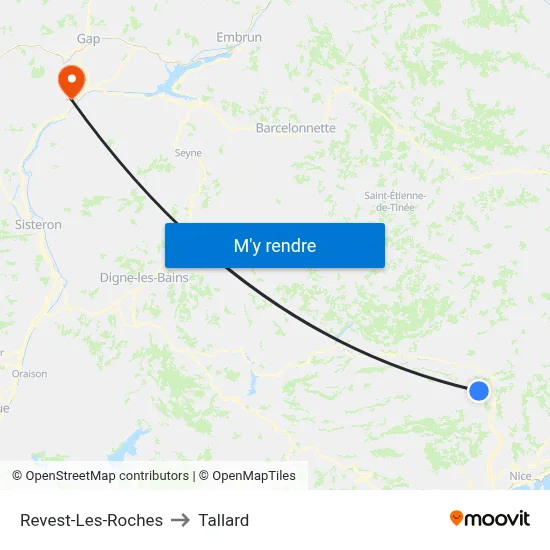 Revest-Les-Roches to Tallard map