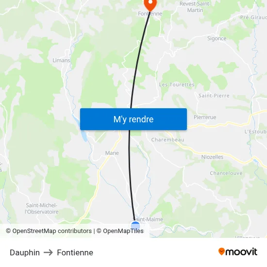 Dauphin to Fontienne map