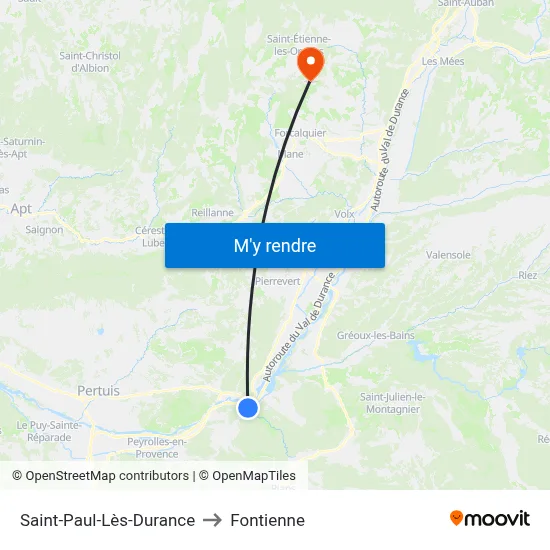 Saint-Paul-Lès-Durance to Fontienne map