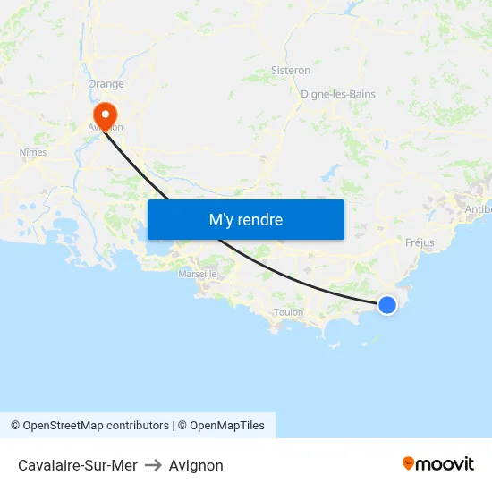 Cavalaire-Sur-Mer to Avignon map