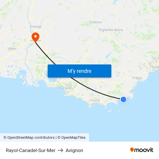 Rayol-Canadel-Sur-Mer to Avignon map