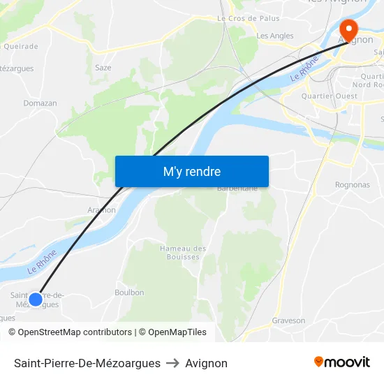 Saint-Pierre-De-Mézoargues to Avignon map