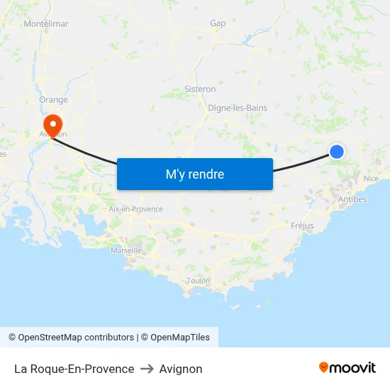 La Roque-En-Provence to Avignon map