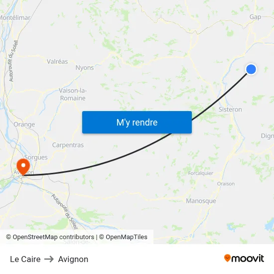 Le Caire to Avignon map
