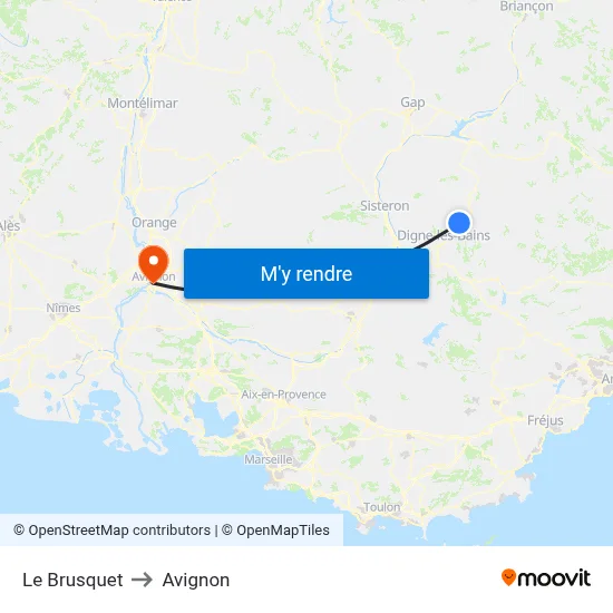 Le Brusquet to Avignon map