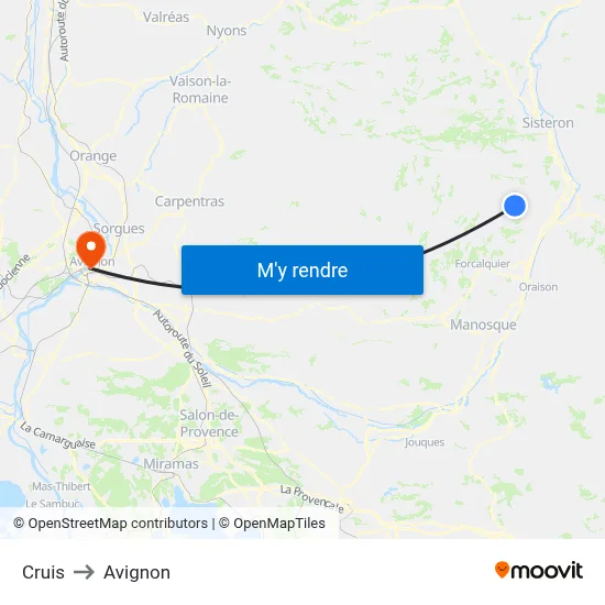 Cruis to Avignon map