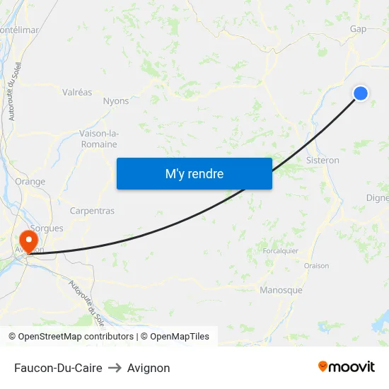 Faucon-Du-Caire to Avignon map