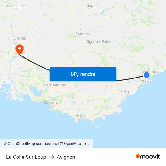 La Colle-Sur-Loup to Avignon map