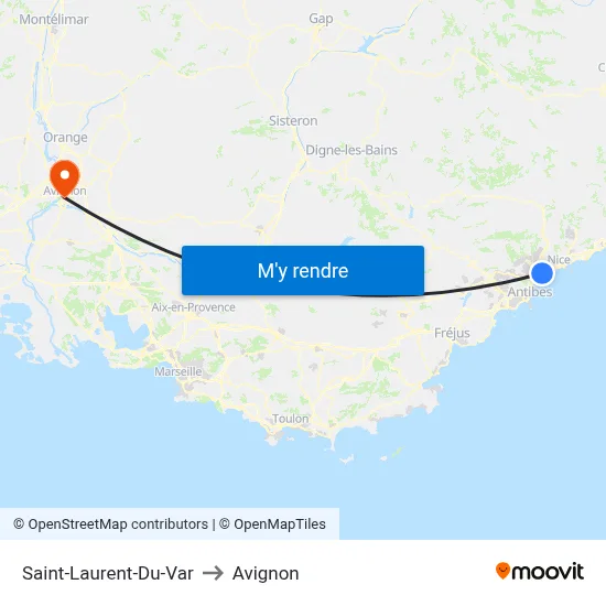 Saint-Laurent-Du-Var to Avignon map