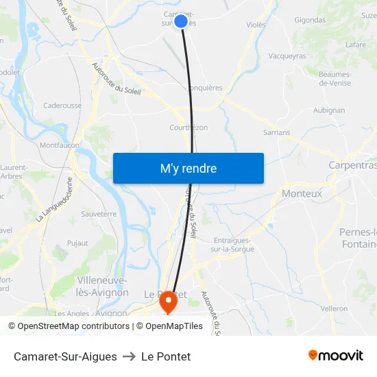 Camaret-Sur-Aigues to Le Pontet map