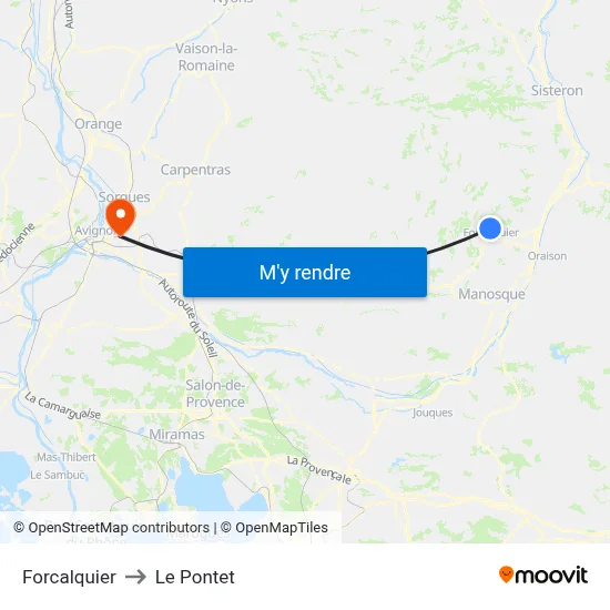 Forcalquier to Le Pontet map