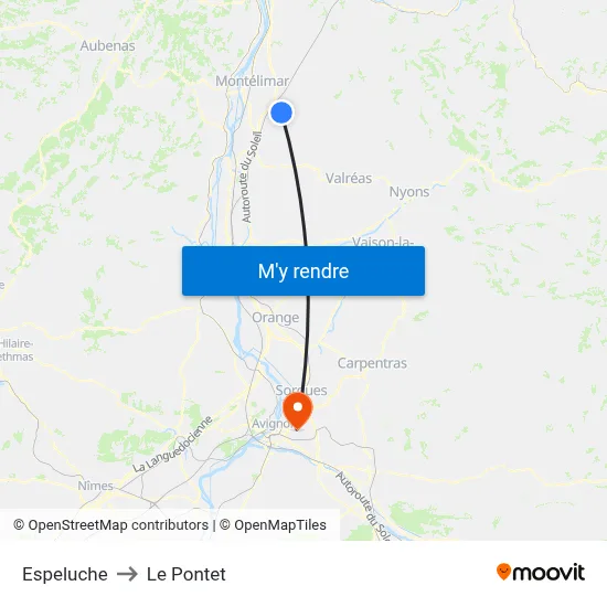 Espeluche to Le Pontet map