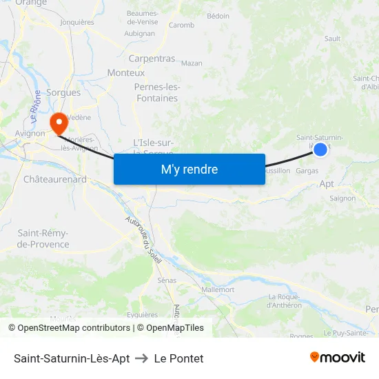 Saint-Saturnin-Lès-Apt to Le Pontet map