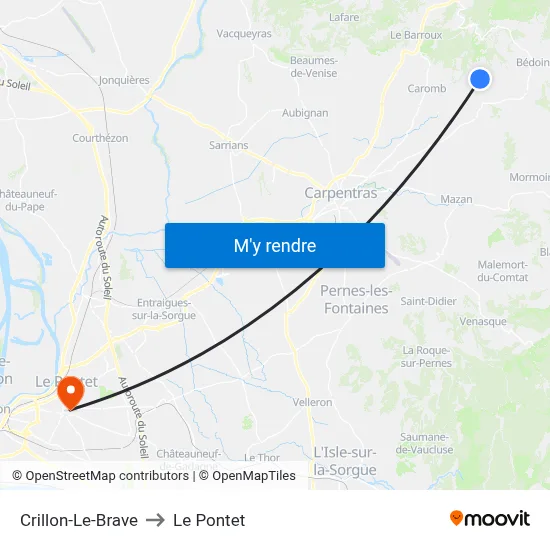 Crillon-Le-Brave to Le Pontet map