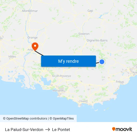 La Palud-Sur-Verdon to Le Pontet map
