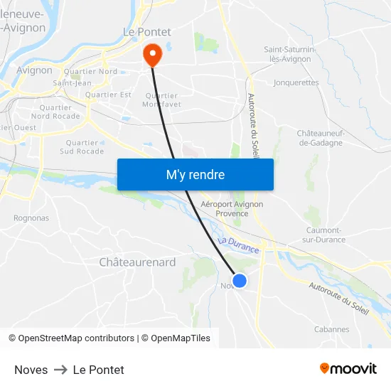 Noves to Le Pontet map