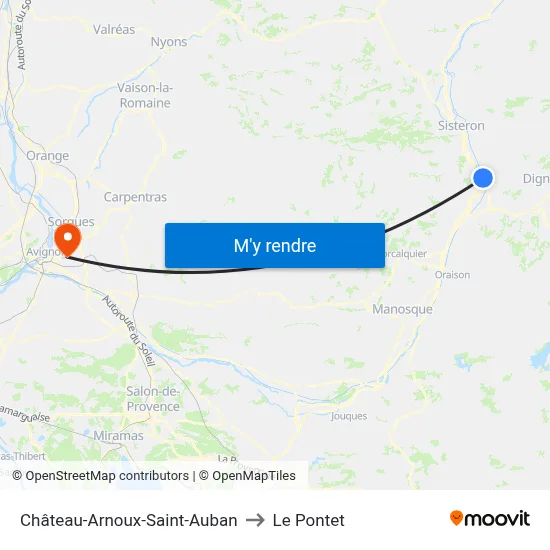 Château-Arnoux-Saint-Auban to Le Pontet map