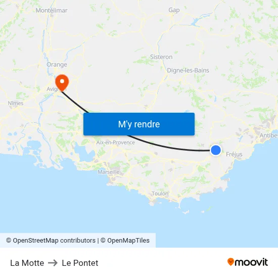 La Motte to Le Pontet map