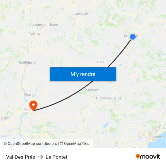 Val-Des-Prés to Le Pontet map