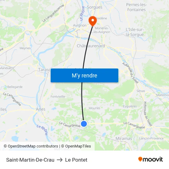 Saint-Martin-De-Crau to Le Pontet map