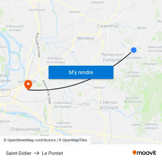 Saint-Didier to Le Pontet map