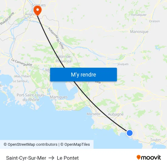 Saint-Cyr-Sur-Mer to Le Pontet map