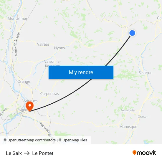Le Saix to Le Pontet map