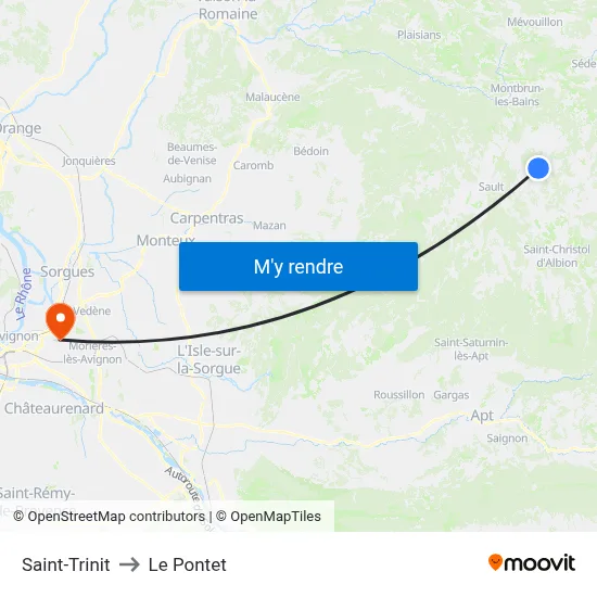 Saint-Trinit to Le Pontet map