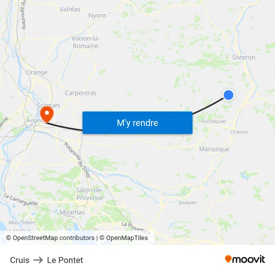 Cruis to Le Pontet map