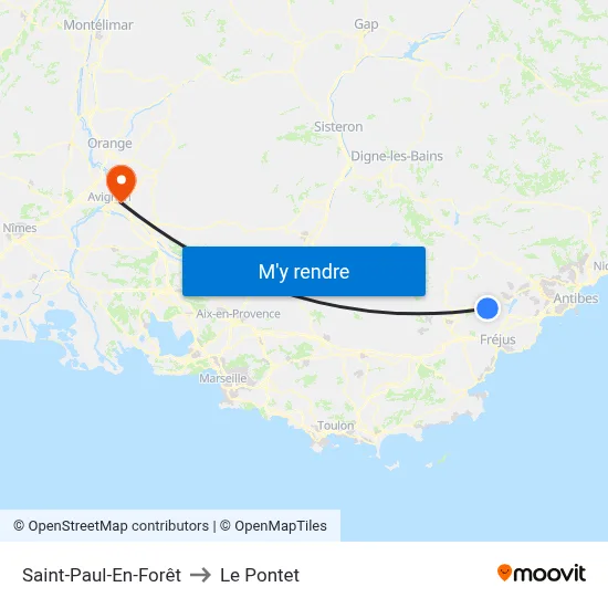 Saint-Paul-En-Forêt to Le Pontet map