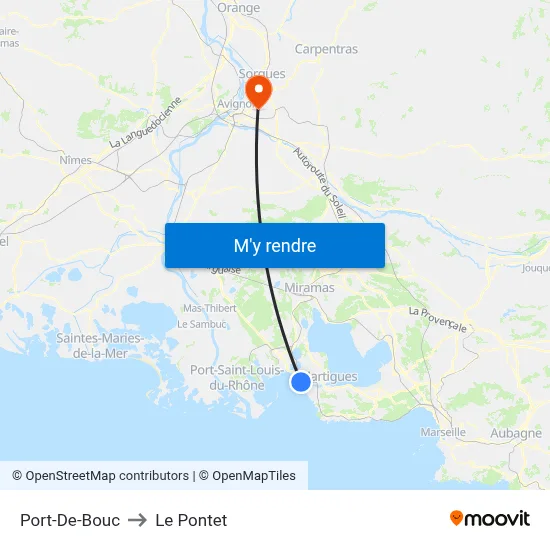 Port-De-Bouc to Le Pontet map