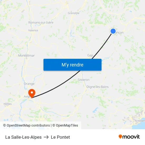 La Salle-Les-Alpes to Le Pontet map
