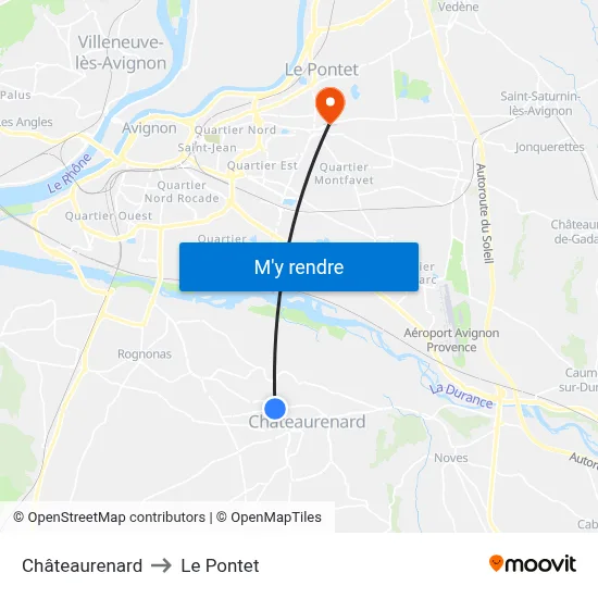 Châteaurenard to Le Pontet map