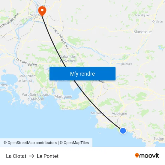 La Ciotat to Le Pontet map