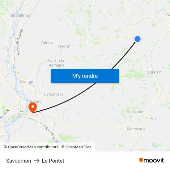 Savournon to Le Pontet map