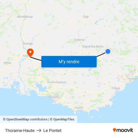 Thorame-Haute to Le Pontet map