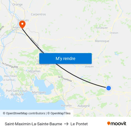Saint-Maximin-La-Sainte-Baume to Le Pontet map