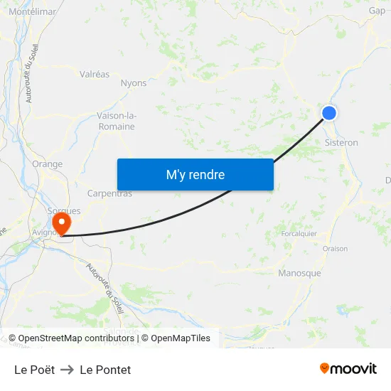 Le Poët to Le Pontet map
