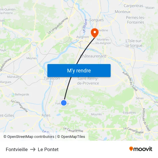 Fontvieille to Le Pontet map