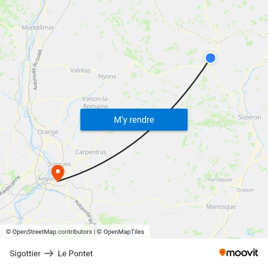 Sigottier to Le Pontet map