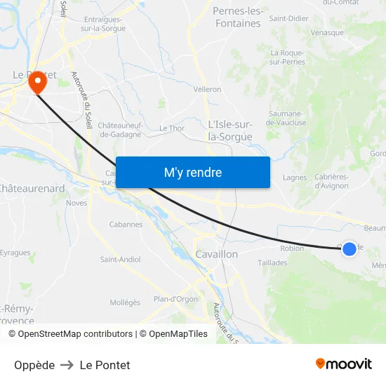 Oppède to Le Pontet map