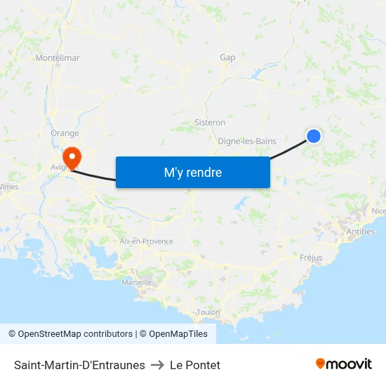 Saint-Martin-D'Entraunes to Le Pontet map